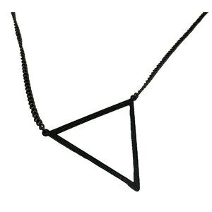 Triangle Pendant Necklace Gunmetal Gray Costume Jewelry Chain Slide Geometric